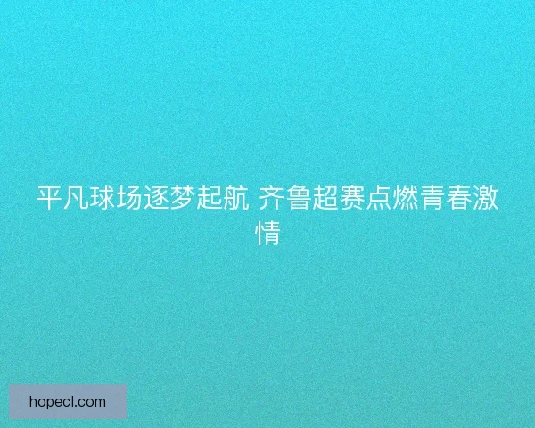 平凡球场逐梦起航 齐鲁超赛点燃青春激情