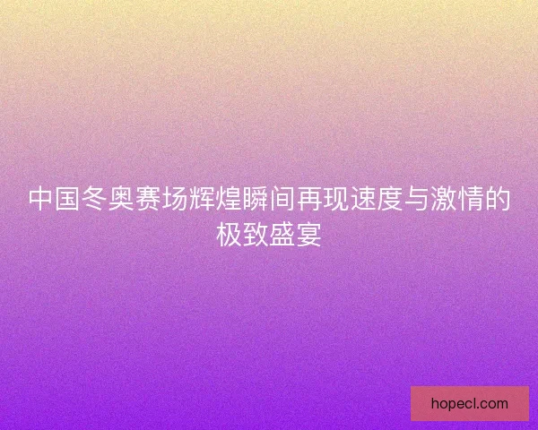 中国冬奥赛场辉煌瞬间再现速度与激情的极致盛宴