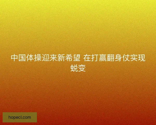 中国体操迎来新希望 在打赢翻身仗实现蜕变