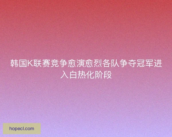 韩国K联赛竞争愈演愈烈各队争夺冠军进入白热化阶段