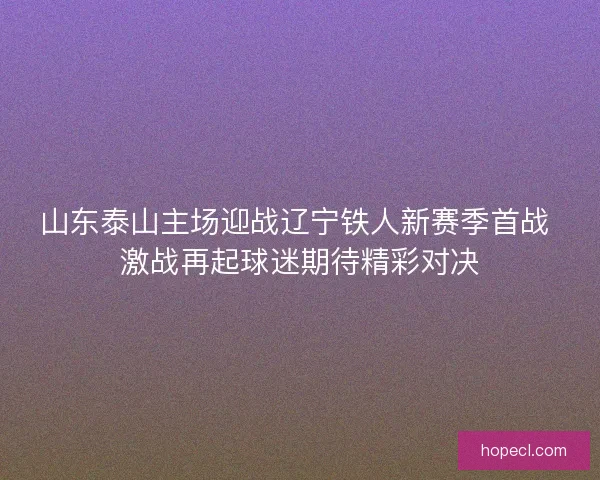 山东泰山主场迎战辽宁铁人新赛季首战 激战再起球迷期待精彩对决